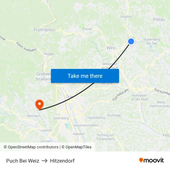 Puch Bei Weiz to Hitzendorf map