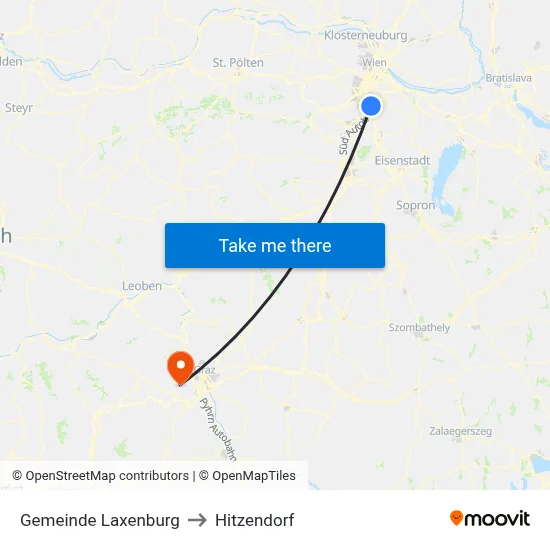 Gemeinde Laxenburg to Hitzendorf map