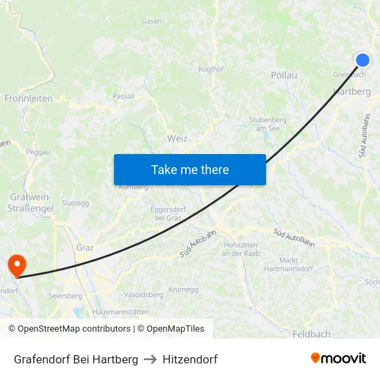 Grafendorf Bei Hartberg to Hitzendorf map