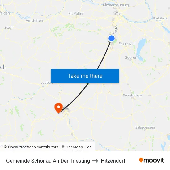 Gemeinde Schönau An Der Triesting to Hitzendorf map