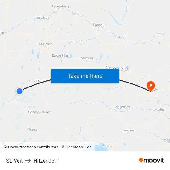 St. Veit to Hitzendorf map