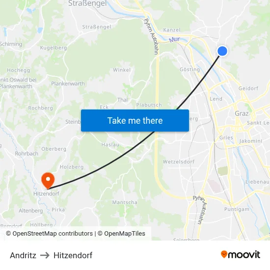 Andritz to Hitzendorf map