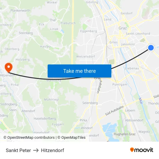 Sankt Peter to Hitzendorf map