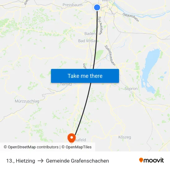 13., Hietzing to Gemeinde Grafenschachen map