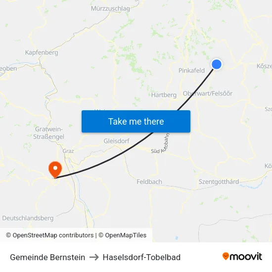 Gemeinde Bernstein to Haselsdorf-Tobelbad map