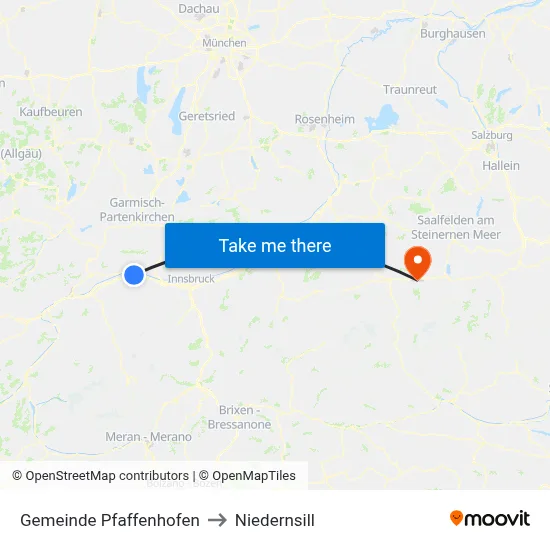 Gemeinde Pfaffenhofen to Niedernsill map