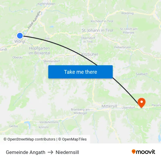 Gemeinde Angath to Niedernsill map