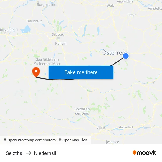 Selzthal to Niedernsill map