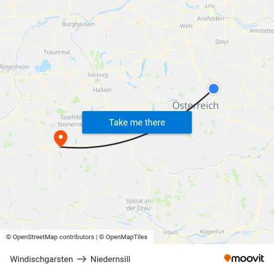 Windischgarsten to Niedernsill map