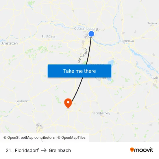 21., Floridsdorf to Greinbach map