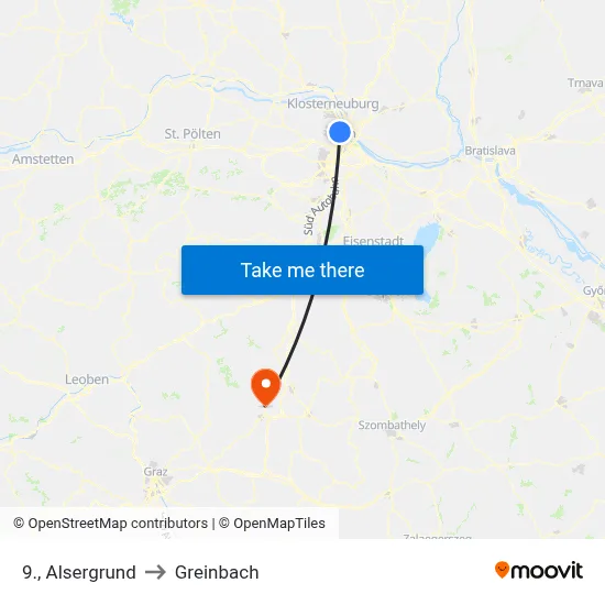 9., Alsergrund to Greinbach map