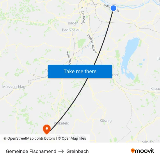 Gemeinde Fischamend to Greinbach map