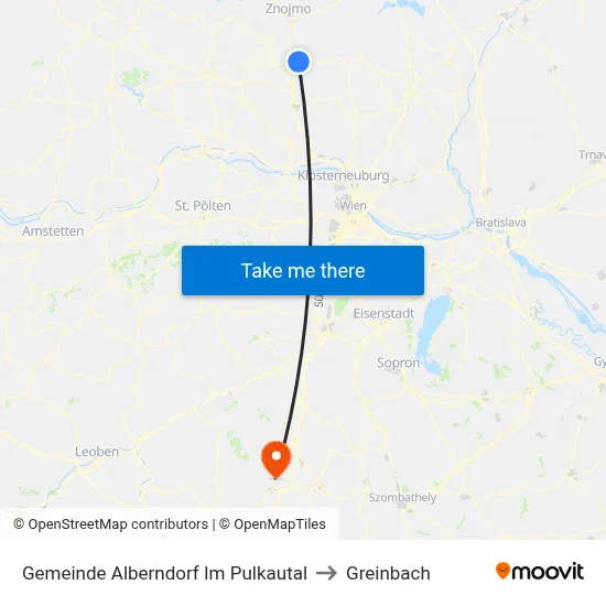 Gemeinde Alberndorf Im Pulkautal to Greinbach map