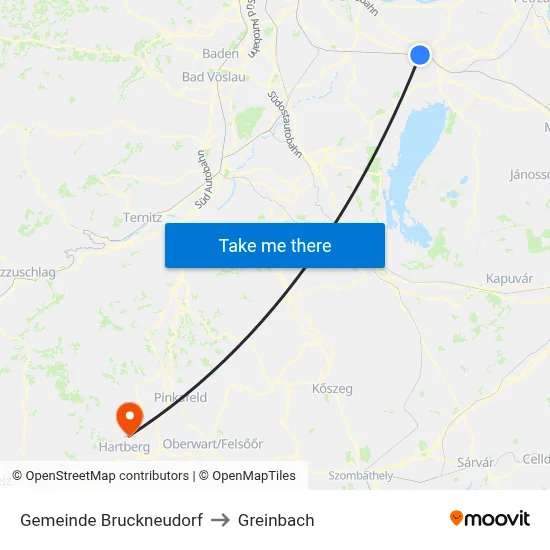 Gemeinde Bruckneudorf to Greinbach map