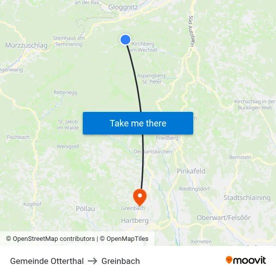 Gemeinde Otterthal to Greinbach map