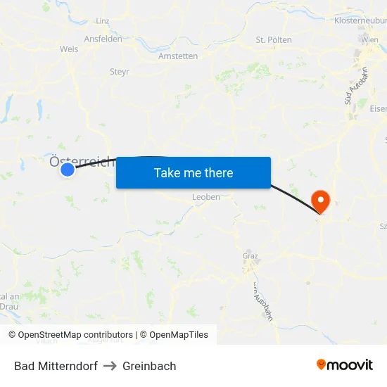 Bad Mitterndorf to Greinbach map
