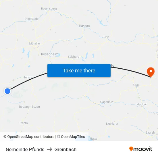 Gemeinde Pfunds to Greinbach map