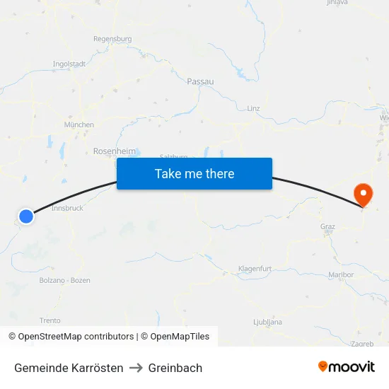 Gemeinde Karrösten to Greinbach map
