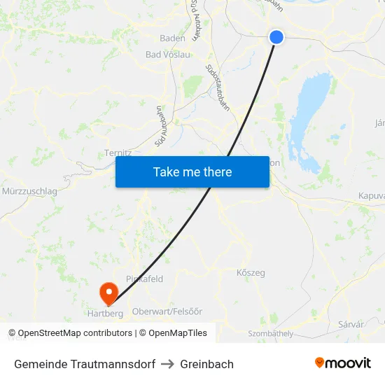 Gemeinde Trautmannsdorf to Greinbach map