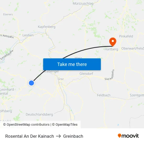 Rosental An Der Kainach to Greinbach map