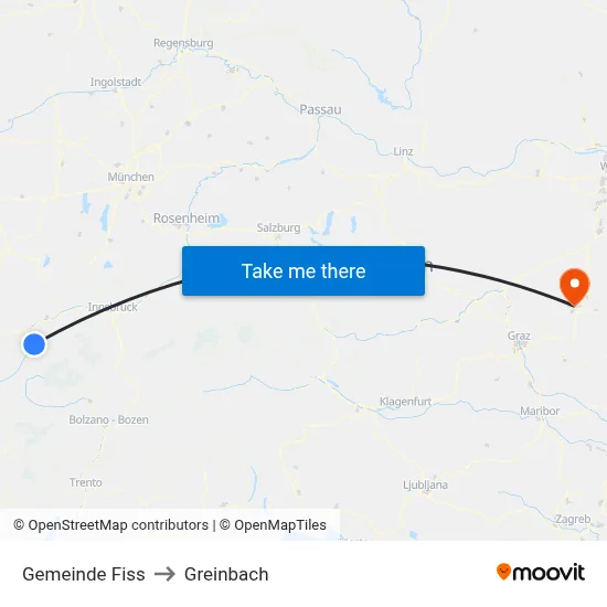 Gemeinde Fiss to Greinbach map
