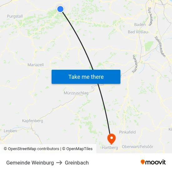 Gemeinde Weinburg to Greinbach map