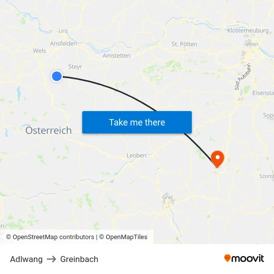 Adlwang to Greinbach map
