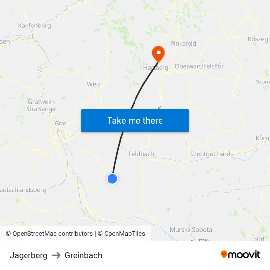 Jagerberg to Greinbach map