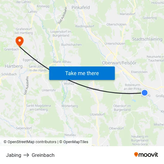Jabing to Greinbach map