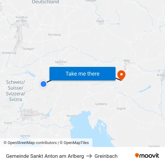 Gemeinde Sankt Anton am Arlberg to Greinbach map