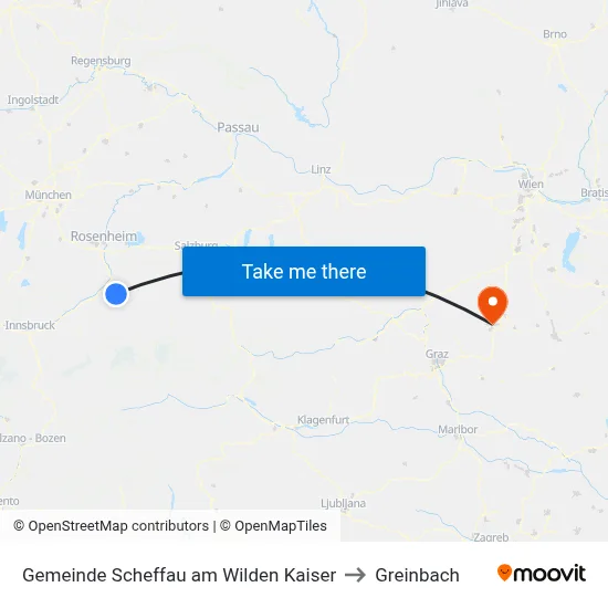 Gemeinde Scheffau am Wilden Kaiser to Greinbach map