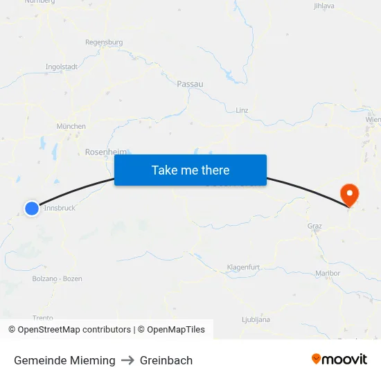 Gemeinde Mieming to Greinbach map