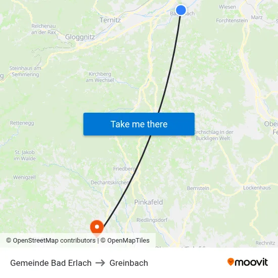 Gemeinde Bad Erlach to Greinbach map