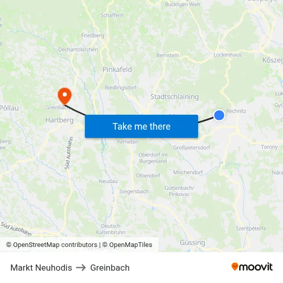 Markt Neuhodis to Greinbach map