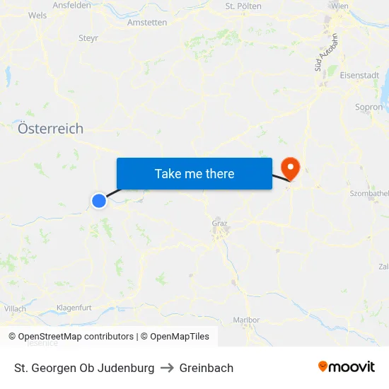 St. Georgen Ob Judenburg to Greinbach map