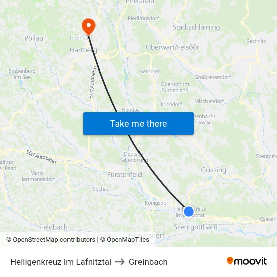 Heiligenkreuz Im Lafnitztal to Greinbach map