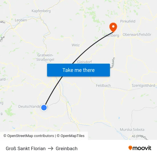 Groß Sankt Florian to Greinbach map
