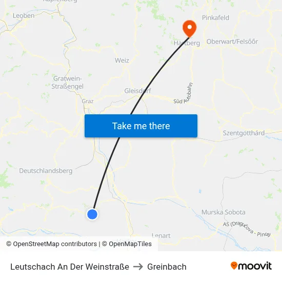Leutschach An Der Weinstraße to Greinbach map