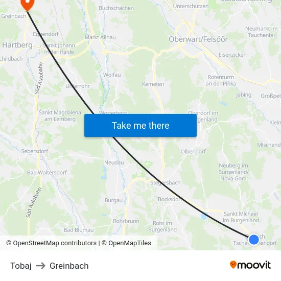 Tobaj to Greinbach map