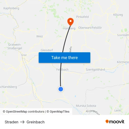 Straden to Greinbach map