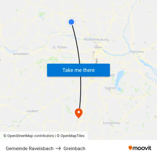 Gemeinde Ravelsbach to Greinbach map