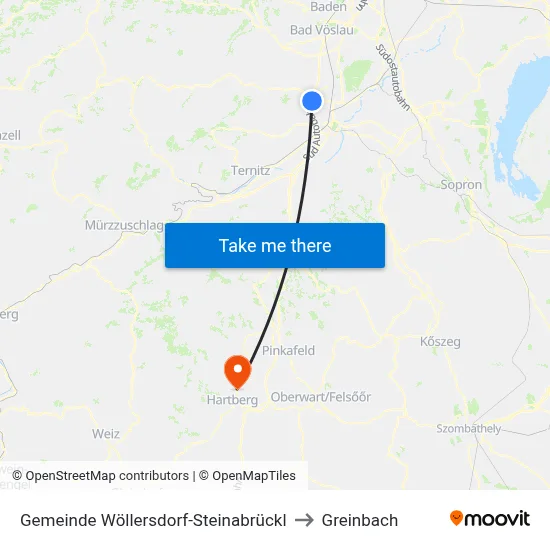 Gemeinde Wöllersdorf-Steinabrückl to Greinbach map