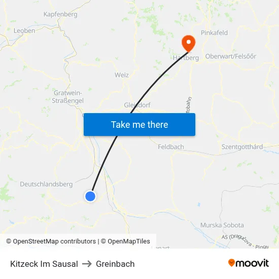 Kitzeck Im Sausal to Greinbach map