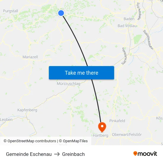 Gemeinde Eschenau to Greinbach map