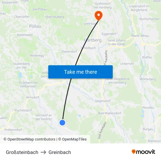 Großsteinbach to Greinbach map