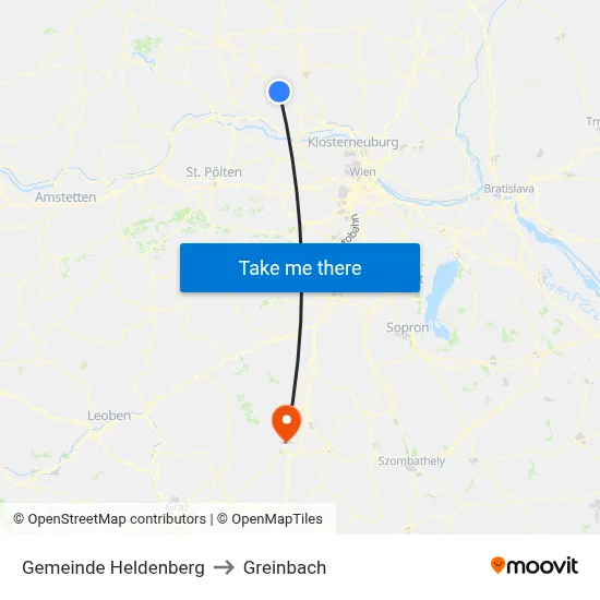Gemeinde Heldenberg to Greinbach map
