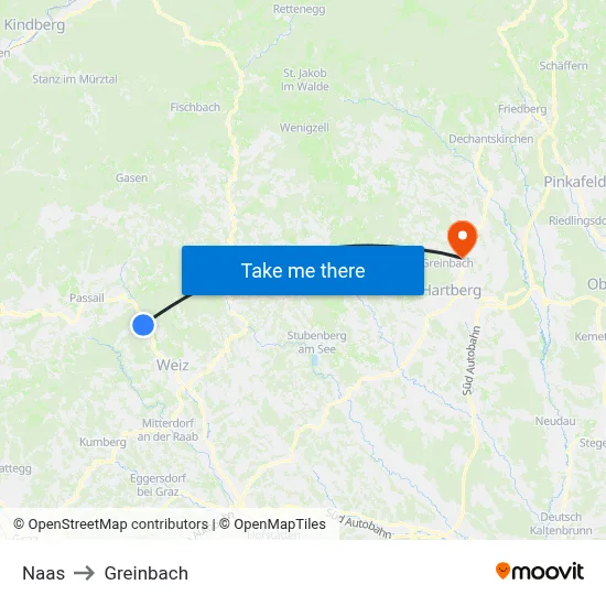 Naas to Greinbach map