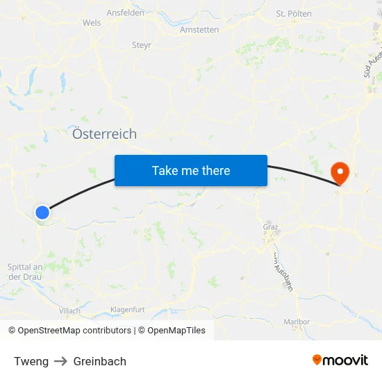 Tweng to Greinbach map