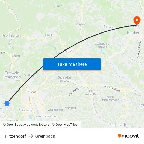 Hitzendorf to Greinbach map