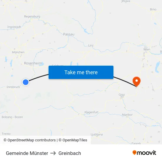 Gemeinde Münster to Greinbach map